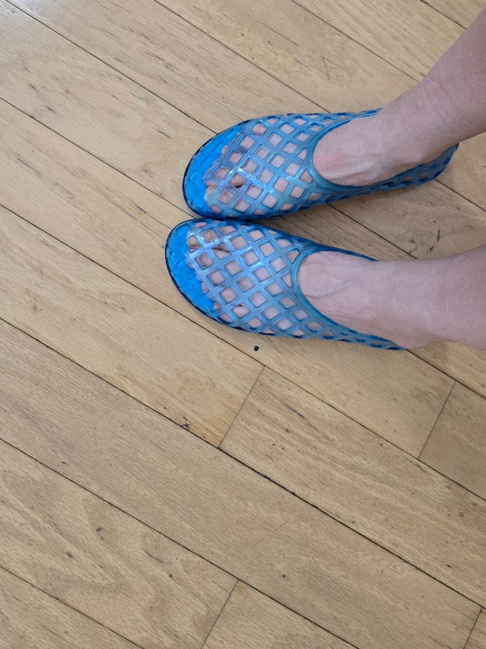 Jeffrey Campbell | Whimsy Blue Jelly Woven Caged Ballet Flats | WMS 7